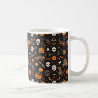 Vintage Spooky Pattern Coffee Mug - Classic Hallo
