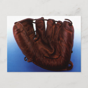 Vintage-Sport, antiker Baseballhandschuh aus Leder Postkarte