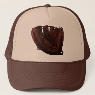 Vintage-Sport, antikes Baseballhandschuh aus Leder Truckerkappe