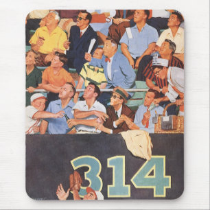 Vintage-Sport Baseball-Fans beim Beobachten eines  Mousepad