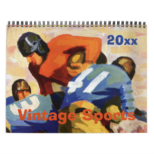 Vintage-Sport, Baseball, Football und Basketball Kalender