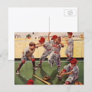 Vintage-Sport Baseball-Mannschaft, Jungen raufen Postkarte