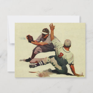 Vintage-Sport Baseball, Spieler rutscht nach Hause