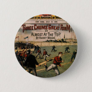 Vintage-Sport-Baseball-Three-Chums-Magazincover Button