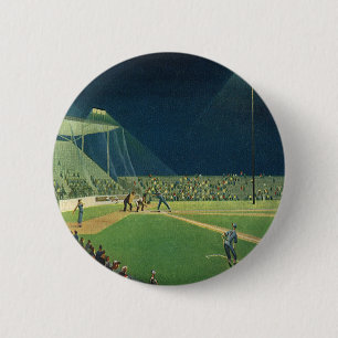 Vintage-Sport, Baseballspiel bei Nacht Button
