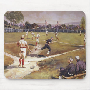 Vintage-Sport-Baseballspiel von Henry Sandham Mousepad