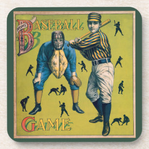 Vintage Sport Baseballspieler beim Heimspiel Getränkeuntersetzer
