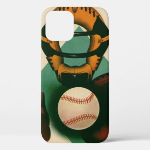 Vintage-Sport Baseballspieler, Fänger mit Handschu Case-Mate iPhone Hülle