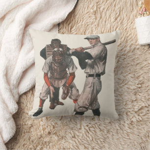 Vintage-Sport Baseballspieler Kissen
