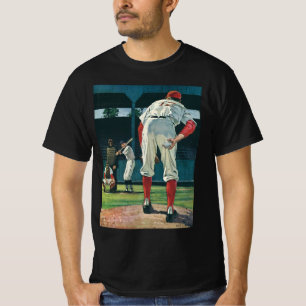 Vintage-Sport Baseballspieler Pitcher auf dem Moun T-Shirt