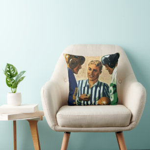 Vintage-Sport, Fußball-Schiedsrichter-Münzwurf Kissen