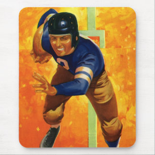 Vintage-Sport-Fußballspieler-Quarterback-Lauf Mousepad