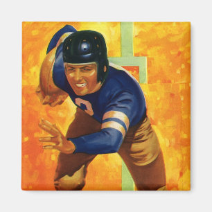 Vintage-Sport-Fußballspieler Quarterback Running Magnet