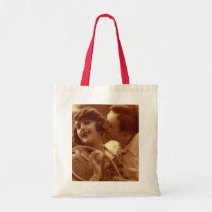 Vintage-Sport Tennis, Liebe und Romantik Tragetasche