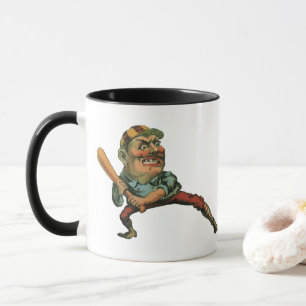 Vintage-Sport, wütender Baseballspieler-Schlagmann Tasse
