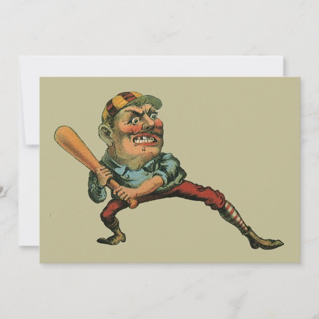 Vintage Sportarten, Angry Baseball Player Batter (Vorderseite)