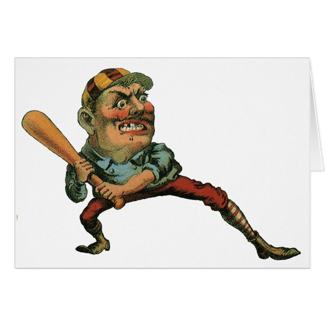 Vintage Sportarten, Angry Baseball Player Batter (Vorderseite (Horizontal))