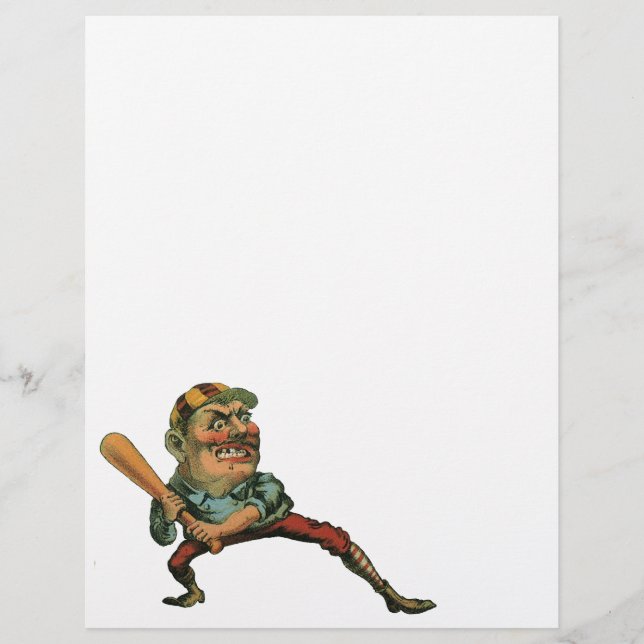 Vintage Sportarten, Angry Baseball Player Batter (Vorderseite)