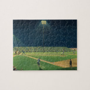 Vintage Sportarten, Baseballspiel nachts