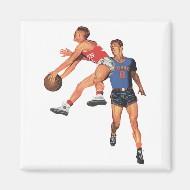 Vintage Sportarten, Basketball-Spieler im Spiel Magnet (Vorne)