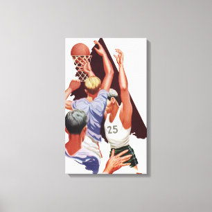 Vintage Sportarten, Basketballspieler Leinwanddruck
