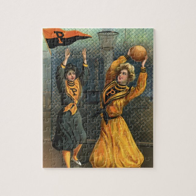 Vintage Sportarten, Frauenbasketballmannschaft bei (Vertikal)