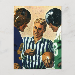 Vintage Sportarten, Fußball-Schiedsrichtermünzen Postkarte