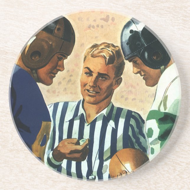 Vintage Sportarten, Fußball-Schiedsrichtermünzen Untersetzer (Vorne)
