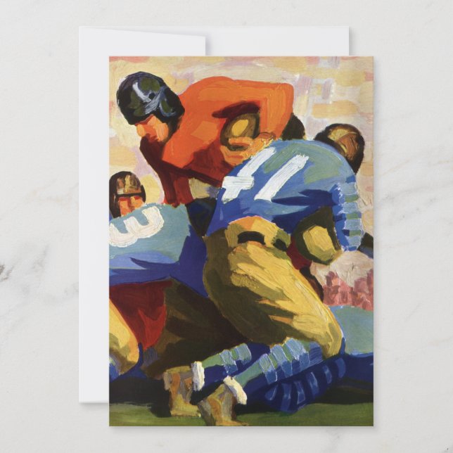 Vintage Sportarten, Fußballspieler Einladung (Vorderseite)