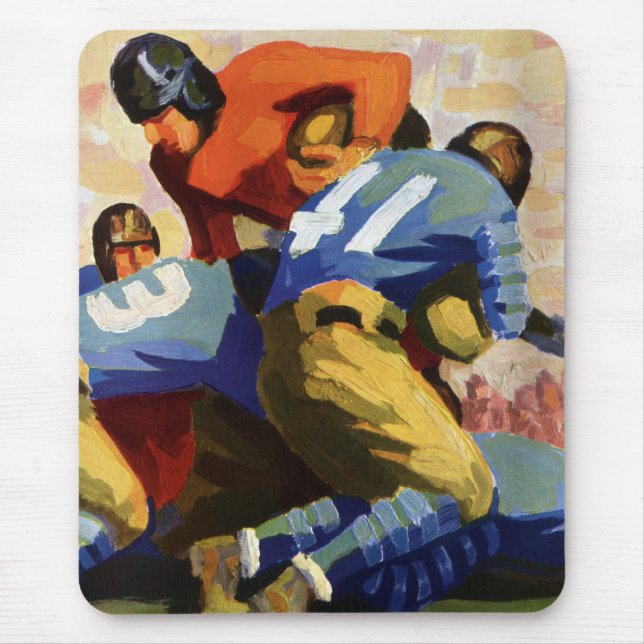 Vintage Sportarten, Fußballspieler Mousepad (Vorne)