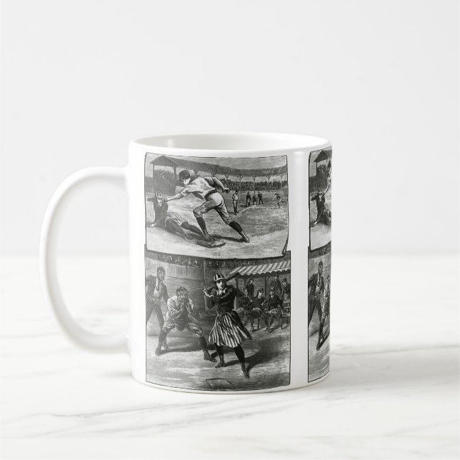 Vintage Sportarten, Viktorianische Baseballteams f Kaffeetasse (Links)