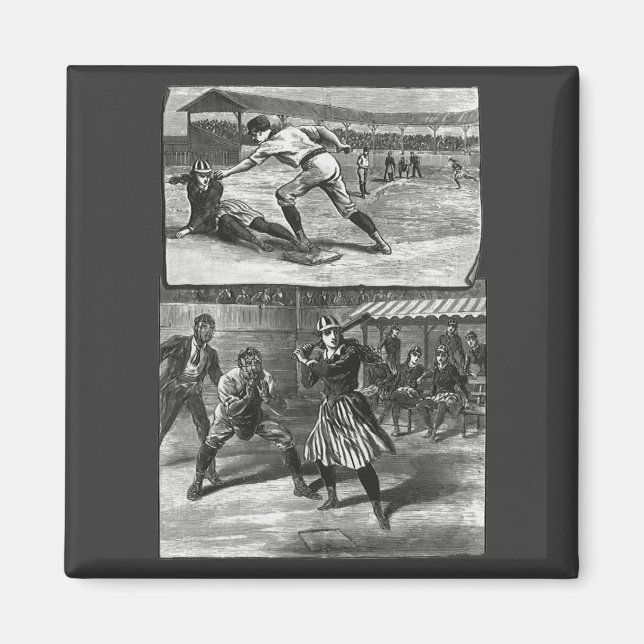 Vintage Sportarten, Viktorianische Baseballteams f Magnet (Vorne)