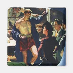 Vintage-Sportboxen, Boxer verlässt den Ring Magnet