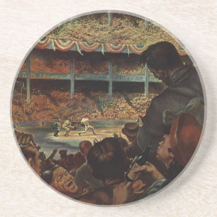 Vintage Sportfans im Baseballstadion Sandstein Untersetzer