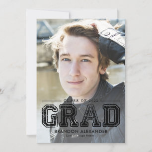 Vintage Sporty Editable Color Graduation Einladung