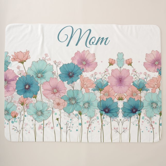 Vintage Spring Flowers for Mom Sherpadecke (Vorderseite (Horizontal))