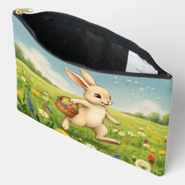 Vintage Spring Meadow Easter Bunny Zubehörtasche
