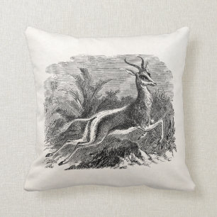 Vintage Springbok-Antilopen-Gazelle personalisiert Kissen