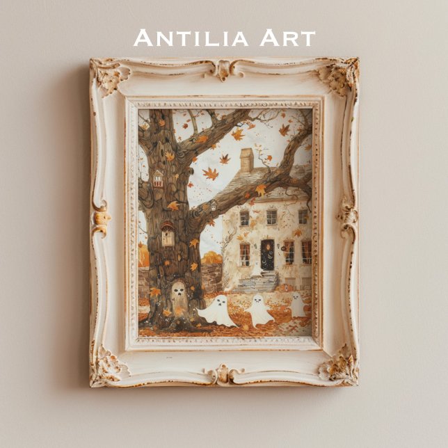Vintage Spuk Hausmalerei Whimsical Geister Poster (Von Creator hochgeladen)