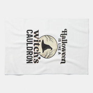 Vintage Spukschloss Halloween Town T-Shirt Design Geschirrtuch