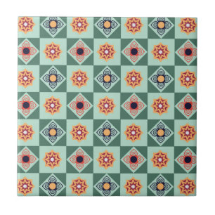 Vintage Square Retro-Muster Fliese