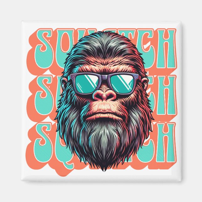 Vintage Squatch Retro-Stil Comic Pop-Art Magnet (Vorne)