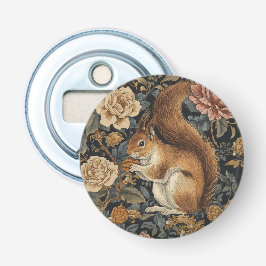 Vintage Squirrel and Flowers Pattern Flaschenöffner