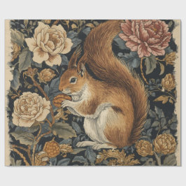 Vintage Squirrel and Flowers Pattern Geschenkpapier