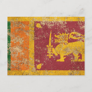 Vintage sri-lankische Flagge Postkarte