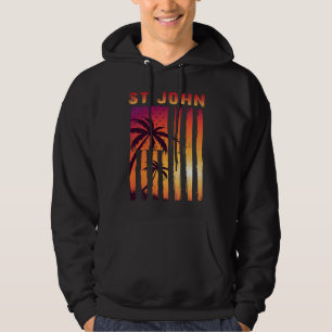 Vintage St. John US Jungfrau Islands Patriotic Fla Hoodie
