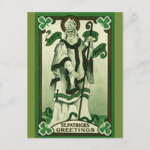Vintage St. Patrick Grüße Postkarte