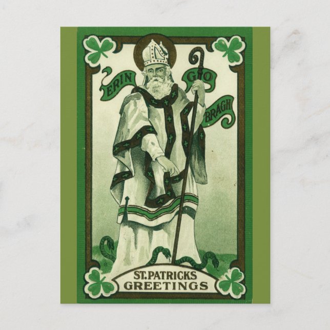 Vintage St. Patrick Grüße Postkarte (Vorderseite)