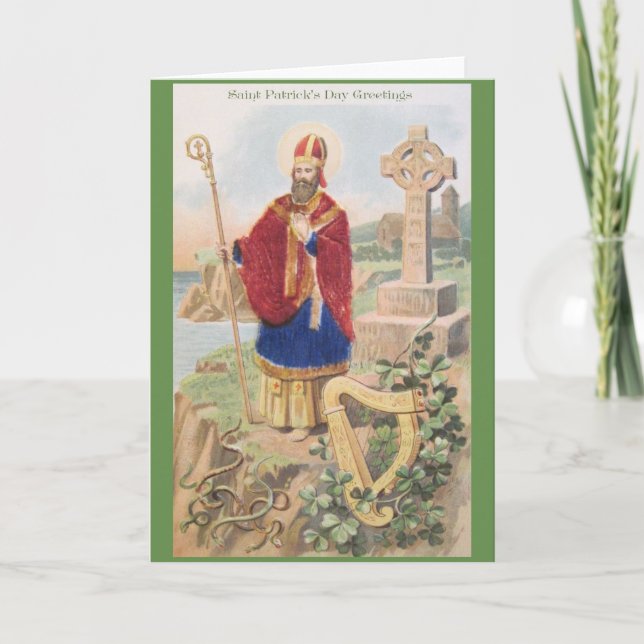Vintage St. Patrick Grußkarte Karte (Vorderseite)