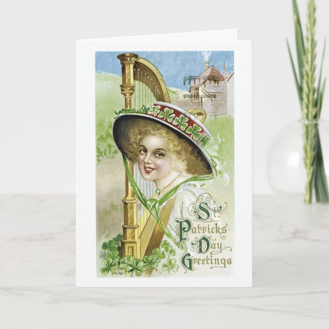 Vintage St Patrick Tageskarte Karte (Vorderseite)